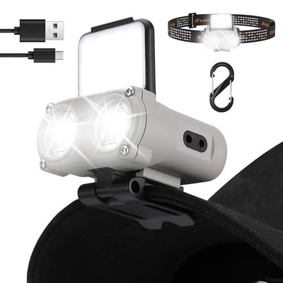  Hat Lights Clip on Headlamp Rechargeable with Motion Sensor, 500 Lumens 3 