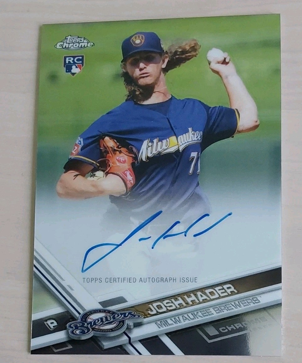 2017 Topps Chrome - Rookie Autographs Josh Hader #RA-JHA (AU, RC)