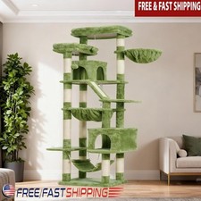 Multi-Level Cat Tree Tower W/ Scratching Board Perches Cat Caves Beds Toys New