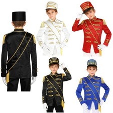 Boys Costume Major Jacket And Gloves Outfit Performance Dress Up Tassel Ball