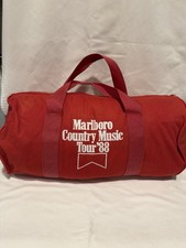 Vintage VTG Marlboro Country Music Tour ‘88 1988 Red Duffel Bag Travel Carry On