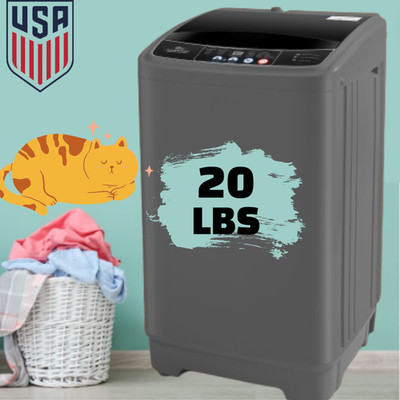 Washing Machine Portable 20Lbs Compact Washer & Dryer for Home w/ Drain Pump@