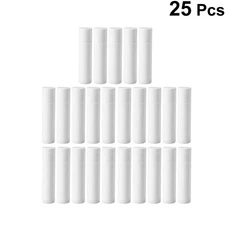 25 Pcs 5g Empty Plastic Lip Balm Tubes White Containers With Caps