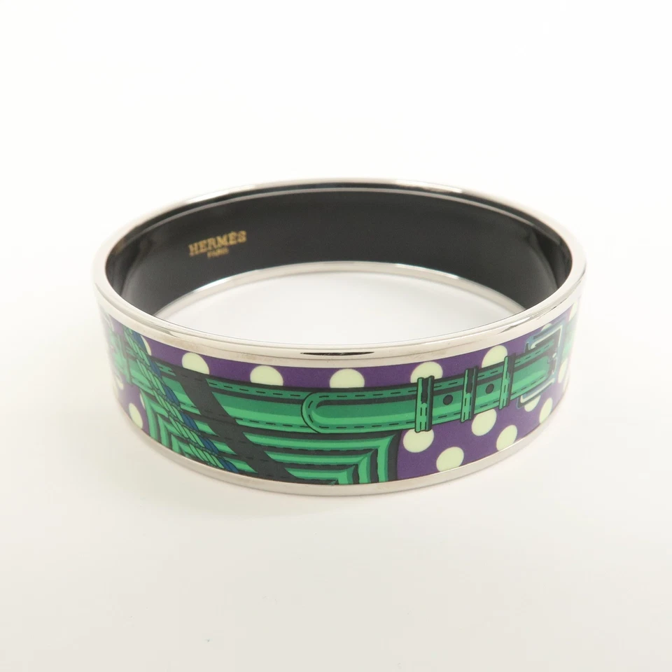 HERMES Email GM Bangle Bracelet Purple Yellow Red Authentic Used F/S - Image 4 of 4