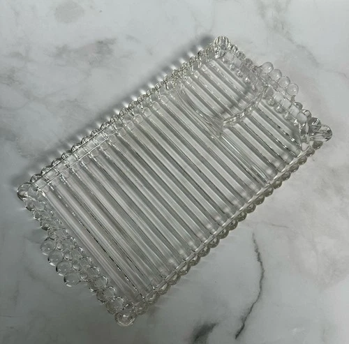 Vintage 1950s HAZEL ATLAS Ball & Rib Snack Tray