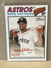 2026 Topps Heritage Brice Matthews Real One Autograph Red Ink SSP #21/77 Astros