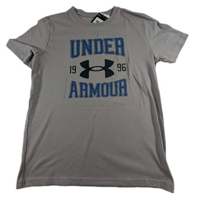 Under Armour Boys Youth Medium Vintage Logo Tetra Gray Short Sleeve T-Shirt NWT