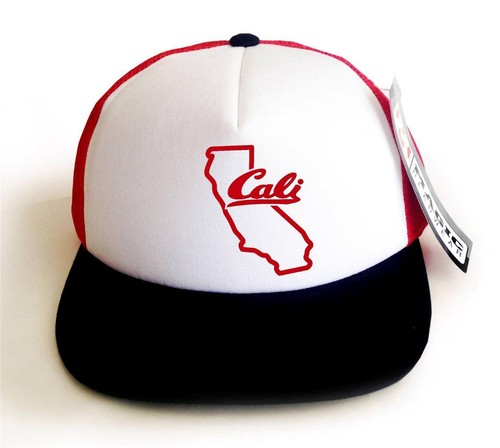 COLOR FOAM MESH TRUCKER CAP PRINTED "CALI" CALIFORNIA FUNNY HIP HOP BASEBALL HAT
