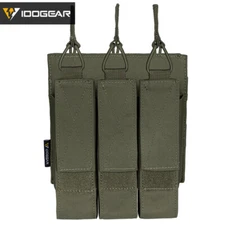 IDOGEAR Tactical Triple Mag Pouch Mag Carrier MOLLE for Submachine Mag Paintball
