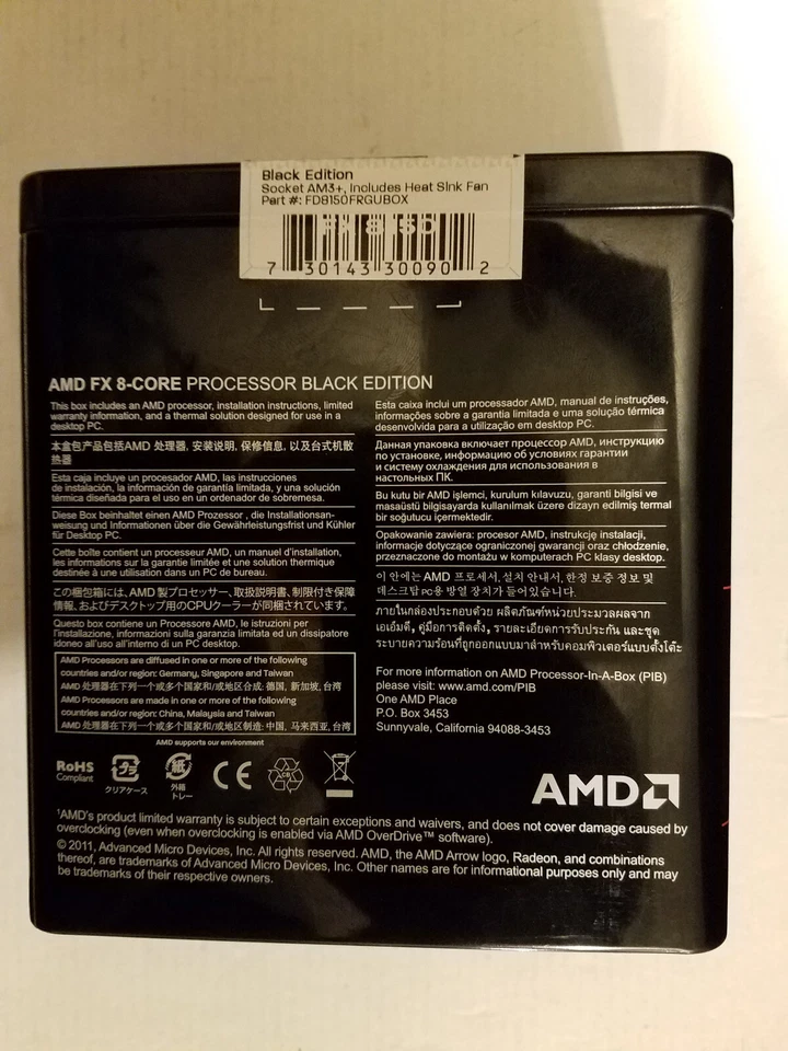 AMD FX 8150 8 Core 3.6 GHz 16 MB Cache Socket AM3+ CPU FD8150FRGUBOX - Image 3 of 4