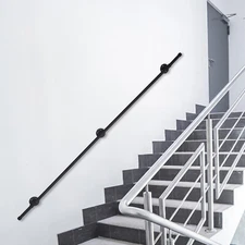 Stair Handrail Staircase 6.6 FT Indoor&Outdoor Railing Industrial Pipe Hand Rail