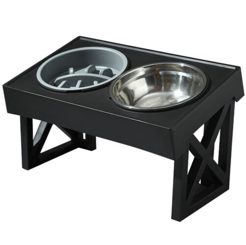 Pet Food Bowl Pet Feeder Water Bowl Adjustable Height Elevated Dog Cat Food Bowl - Picture 1 of 4