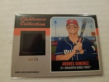 2019 Heritage Minors Clubhouse Collection Relic Andres Gimenez Jersey Black /50