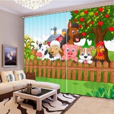 Great Animal Orchard 3D Blockout Photo Print Curtain Fabric Curtains Window