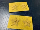 Civil War Confederate Gold Stars - Yellow Background - 2 Star LT. COLONEL - New