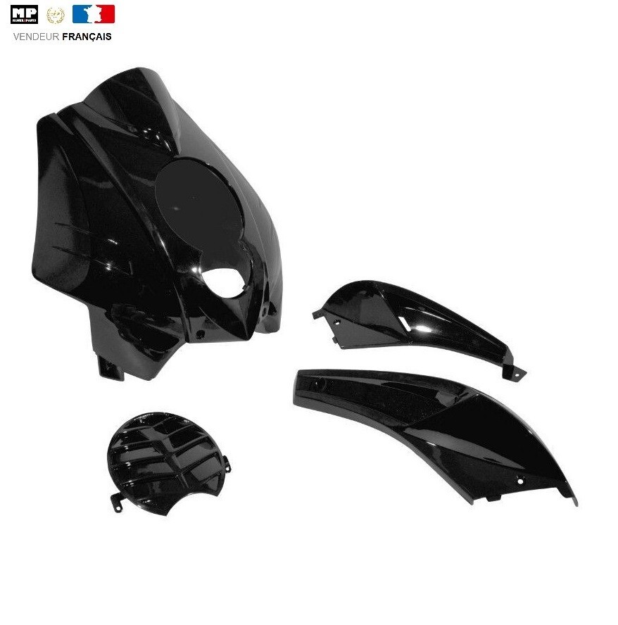Carenage Ludix 50 Peugeot : coque avant arrière et garde-boue, habillage plastique noir metal