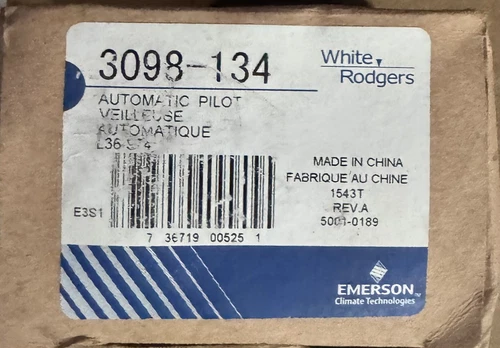 White Rodgers 3098-134 Automatic Pilot 48" Capillary 3 Pin Plug In