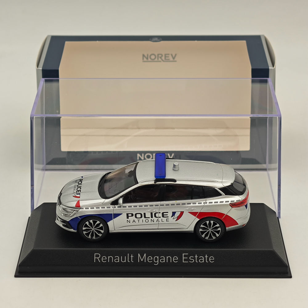1/43 Norev Renault Megane Estate 2022 Police Nationale Silver Diecast Model