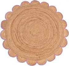 Jute Rug Round Bohemian Carpet Handmade Braided Mat Area Rug Indoor Oudoor Rugs