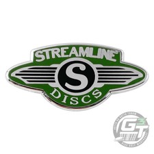 Streamline Discs WINGS LOGO Disc Golf Enamel Lapel Pin - BLACK / GREEN / SILVER