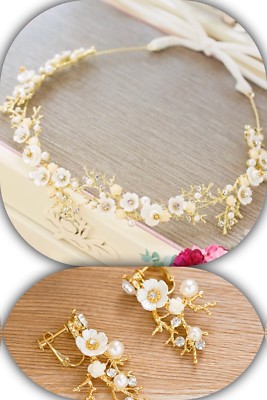 Bridesmaid Bridal Flower Gold Vintage Bohemian Boho Bride Style