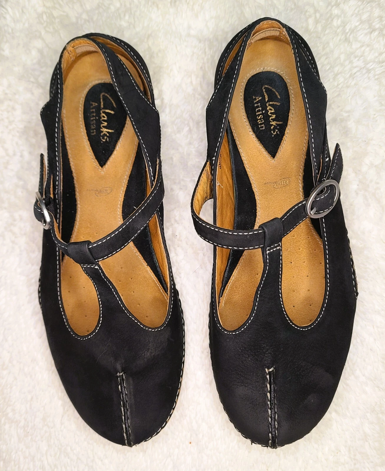 CLARKS ARTIGIAN Mary Janes in pelle nera TAGLIA 8 5M in ottime condizioni