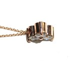 New 14k rose gold .73ct diamond 3 stone pendant white chain necklace 2.6g 18" — photo 3