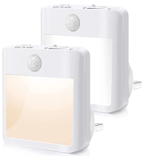 Plug In PIR Motion Sensor Hallway Plug Socket LED Night Light Auto Dusk to Dawn - Picture 22 of 23