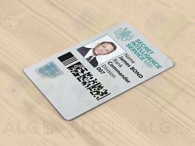 ALG ID Cards Novelty James Bond 007 Spy ID Card - Made in Britain