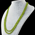 Exclusive 2 Strand 304.50 Cts Natural Untreated Green Peridot Beads Necklace