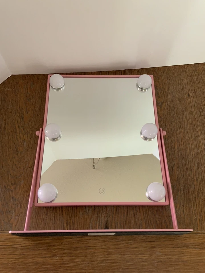 Espejo tocador Danielle Creations para mujer Bluetooth LED manos libres rosa Foto 2 de 4