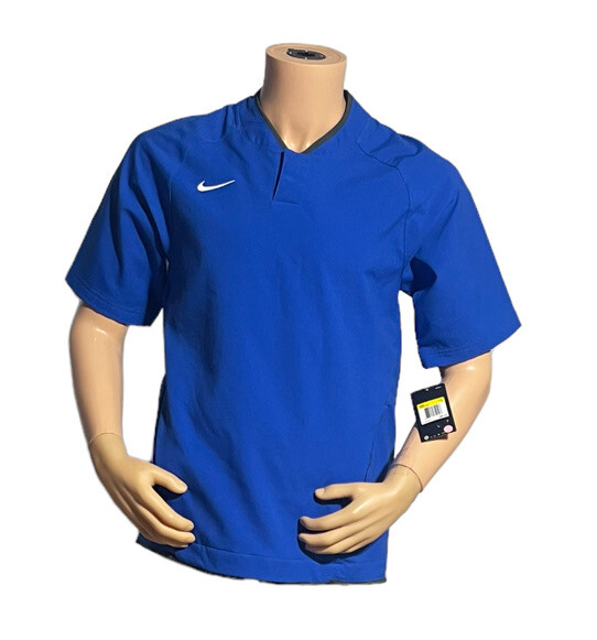 NIKE BASEBALL 半袖ジャケット　青　　Mサイズ Nike Men's Pullover Short Sleeve Baseball Jacket Size Small
