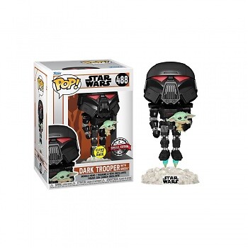 Funko Pop! Star Wars: Mandalorian - Dark Trooper W/Child (Gw)(Exclusive) #58286-image