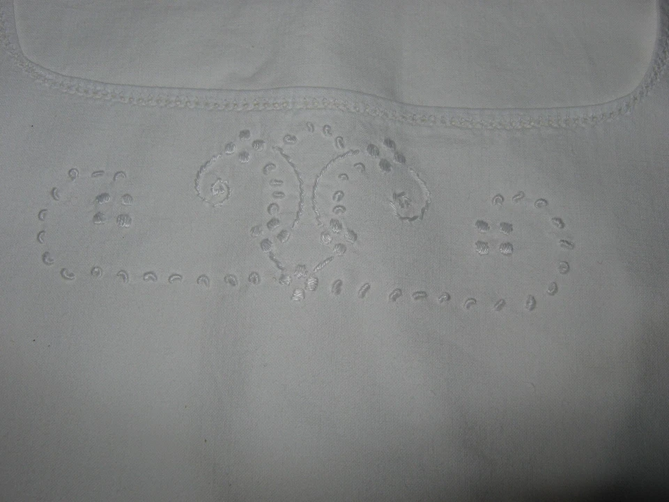 LINGE ANCIEN Chemise Femme 38 Broderies confection main COTON Blanc - Photo 2/4