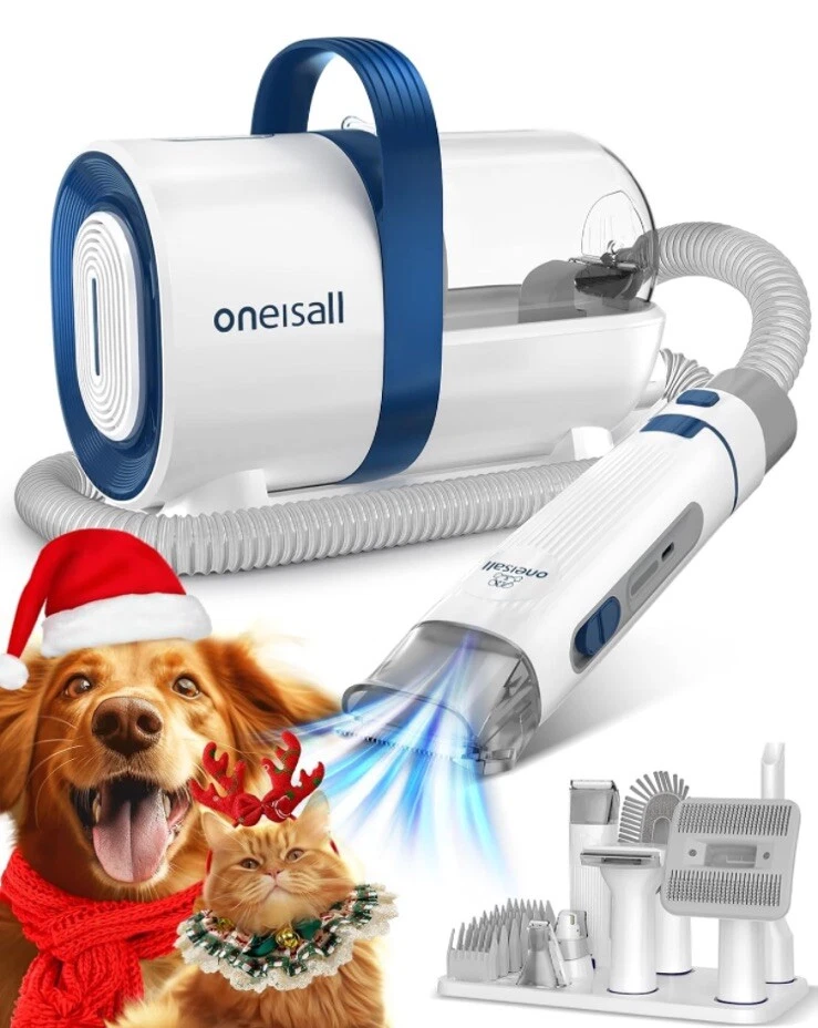 Dog Grooming Kit, Professional Dog Clippers 7 Pet Grooming Tools, blue