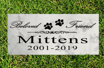 Customized Marble Cat Memorial Stone Personalized Grave Marker Pet Loss Gift