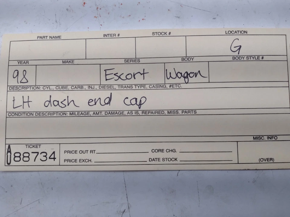 Ford Escort 1997-2002 conductor izquierdo tapa de tablero OEM  Foto 3 de 3