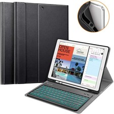 For iPad Pro 12.9 2017 2015 Keyboard Case Soft TPU Stand Cover Backlit Keyoard