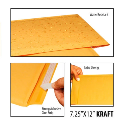 4“x6” KRAFT BUBBLE MAILERS SHIPPING MAILING PADDED BAGS ENVELOPES - Picture 4 of 4