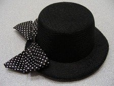 Black With Polka Dot Bow - Fascinator 5-inch Mini Hat Hair Clip 