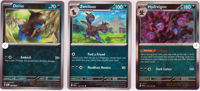 Pokemon - HYDREIGON +ZWEILOUS +DEINO - Evolution Set - 3 cards  - Paldea Evolved