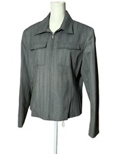 Evan Picone Jacket Stretch Size 12 Gray Zippered