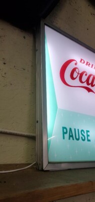 Vintage Coca Cola Mach. Illuminated Lighted Sign, Vendo 216-1