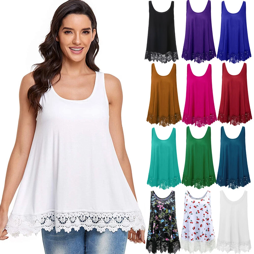 Women Swing Flowy Camisole with Built in Bra Vest Sleeveless Tank Top Plus  Size