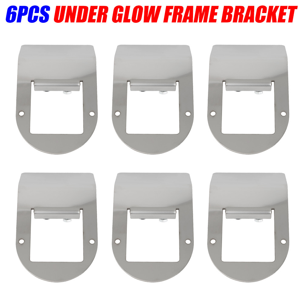 6 Pcs Watermelon Led Light Under Glow Frame Bracket Mount ONLY Stainless Steel