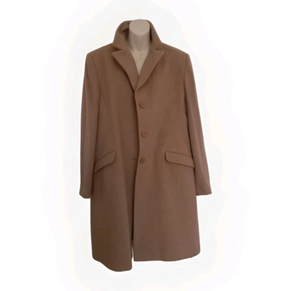 Vintage 80s 90s DOROTHY PERKINS Wool Rich Camel/Beige Coat size 20 UK-Made in UK - Image 2 of 4