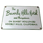 Vintage Beverly Hills Hotel Porcelain Sign - Sunset Boulevard Sign
