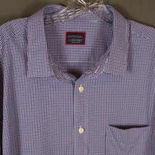 Untuckit Shirt Mens 3XL Purple Check Nylon Performance Stretch Business Casual