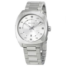 GUCCI GG2570 YA142308 Silver Logo Dial Men's Watch 41mm