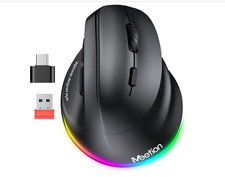MEETION Ergonomic Mouse, Wireless Vertical Mouse RGB Backlit Rechargeable Mice f